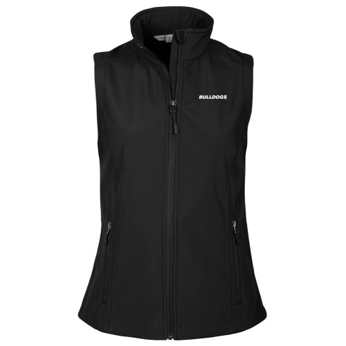  Womens Black Core Softshell Vest - Bulldogs wordmark