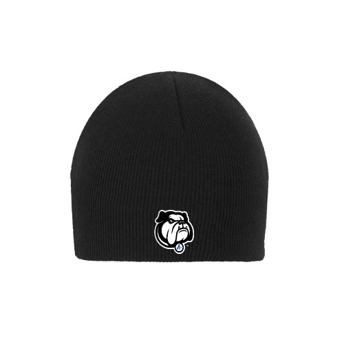  Black Knit Beanie - Bulldog Mark