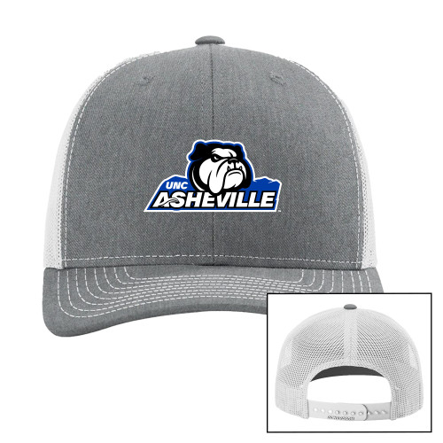  Richardson Heather Grey/Light Grey Trucker Hat - UNC Asheville Primary Mark