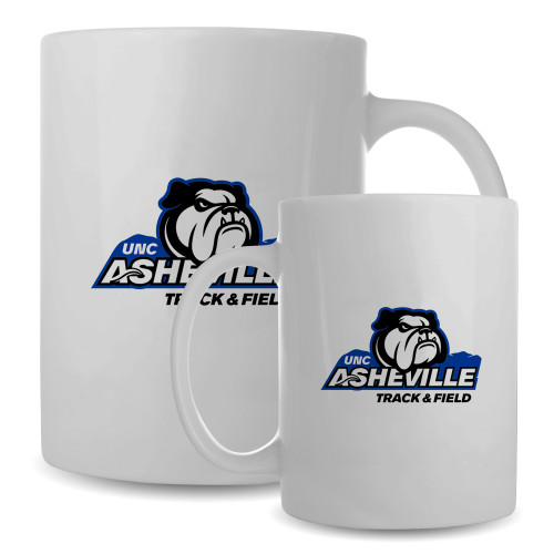  Full Color White Mug 15oz - UNC Asheville Track and Field Mascot