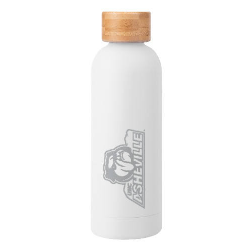  Blair White Stainless Steel Bottle w/ Bamboo Lid 17 oz - UNC Asheville Primary Mark Engraved