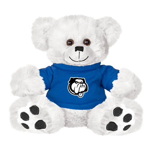  Plush Big Paw 8 1/2 inch White Bear w/Royal Shirt - Bulldog Mark