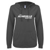 Thumbnail image for  ENZA Womens Dark Heather V Notch Raw Edge Fleece Hoodie