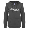 Thumbnail image for  ENZA Womens Dark Heather V Notch Raw Edge Fleece Hoodie