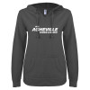 Thumbnail image for  ENZA Womens Dark Heather V Notch Raw Edge Fleece Hoodie