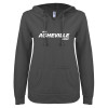 Thumbnail image for  ENZA Womens Dark Heather V Notch Raw Edge Fleece Hoodie