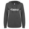 Thumbnail image for  ENZA Womens Dark Heather V Notch Raw Edge Fleece Hoodie