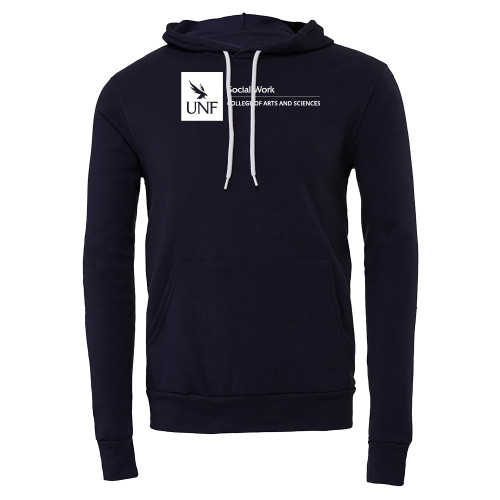  Bella + Canvas Navy Fleece Hood - UNF - College of Arts and Sciences