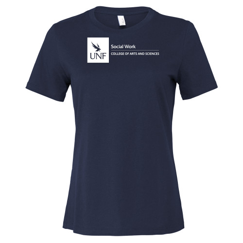  Bella + Canvas Womens Navy Relaxed Cotton T Shirt - UNF - College of Arts and Sciences