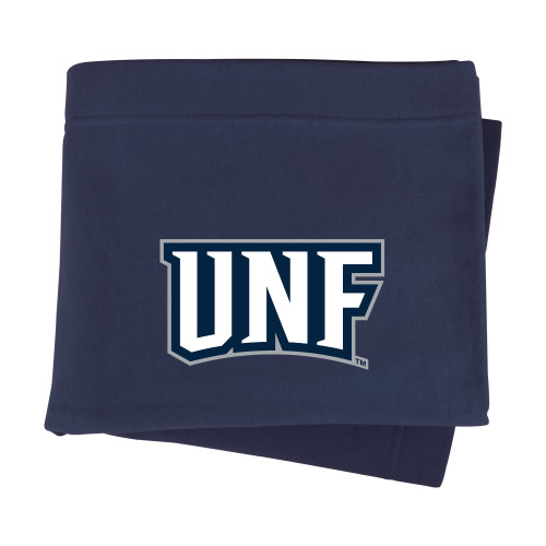  Navy Sweatshirt Blanket - UNF Monogram