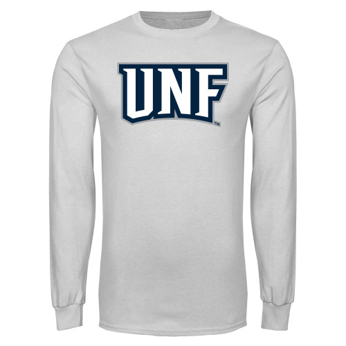  White Long Sleeve T Shirt - UNF Monogram