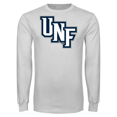  White Long Sleeve T Shirt - Diagonal UNF Monogram
