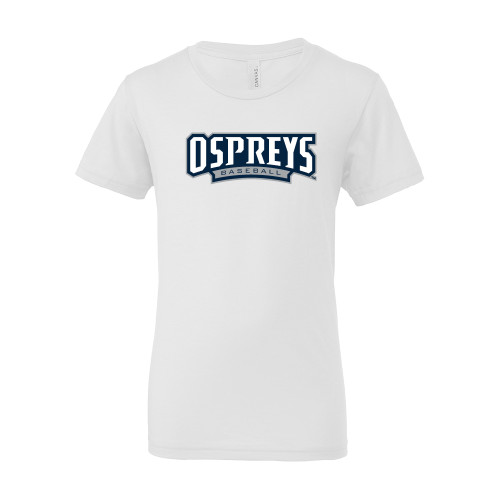  Bella + Canvas Youth White Jersey T Shirt - Ospreys Baseball