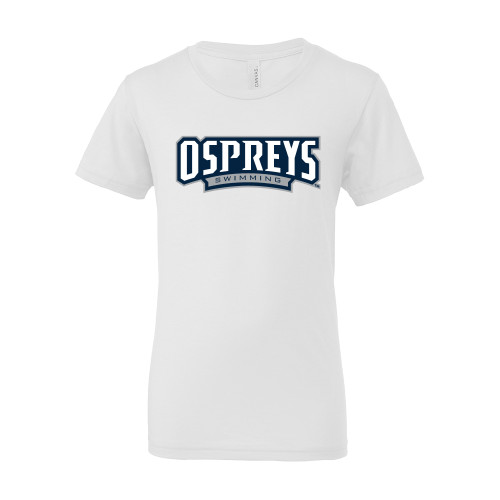  Bella + Canvas Youth White Jersey T Shirt - Ospreys Swimming