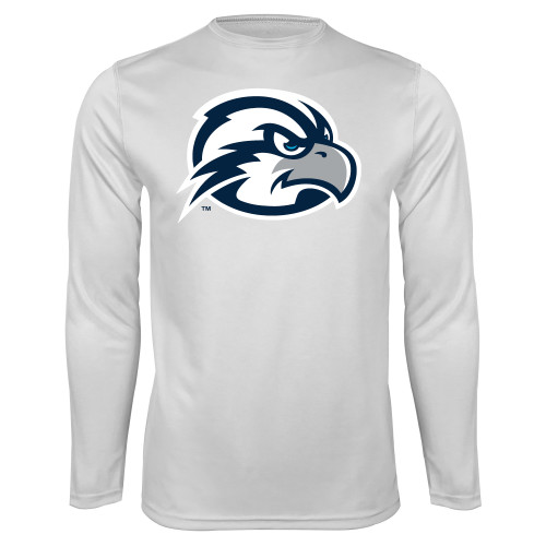  White Performance Long Sleeve Shirt - UNF Osprey Head
