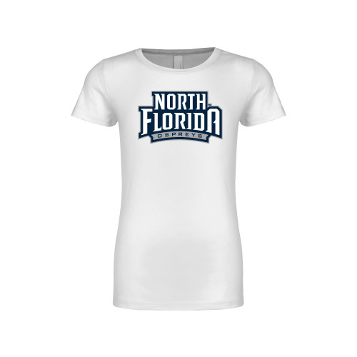  Next Level Girls White Fashion Fit T Shirt - UNF Primary Mark