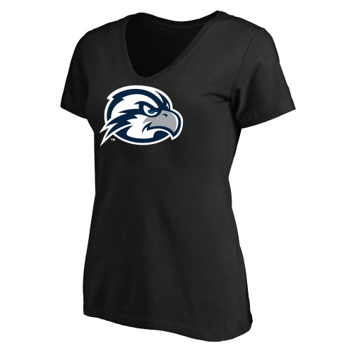  Womens Plus Black V Neck T Shirt - UNF Osprey Head