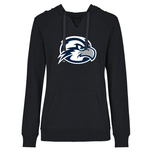  Womens Plus Black Hoodie - UNF Osprey Head