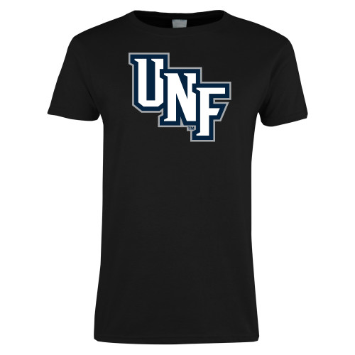  Womens Black Short Sleeve Tee - Diagonal UNF Monogram