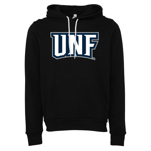  Bella + Canvas Black Fleece Hood - UNF Monogram