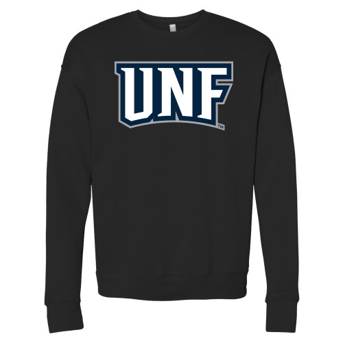  Bella + Canvas Black Fleece Crew - UNF Monogram