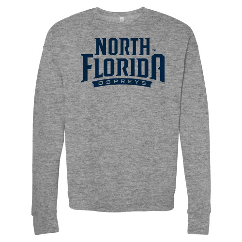  Bella + Canvas Heather Grey Fleece Crew - UNF Primary Mark