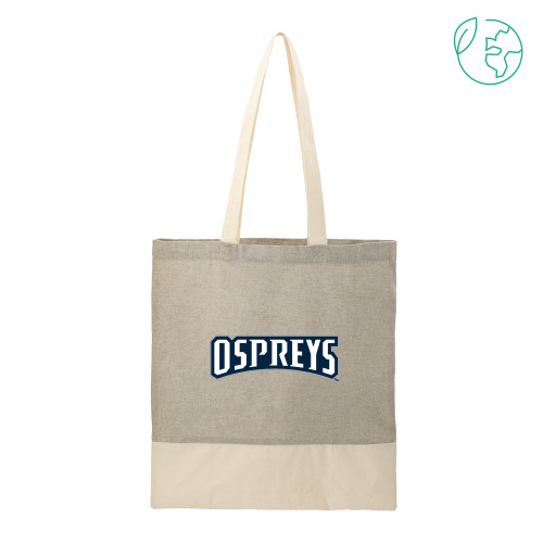  Split Recycled Grey Cotton Twill Convention Tote - Ospreys Wordmark