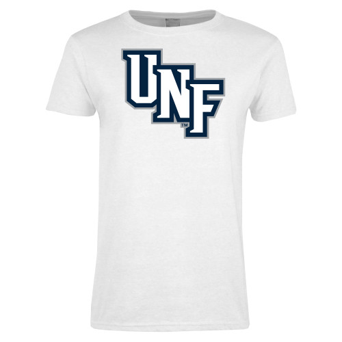  Womens White Short Sleeve Tee - Diagonal UNF Monogram