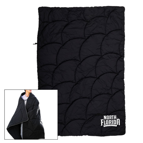  Black Wearable Camping Blanket - UNF Primary Mark