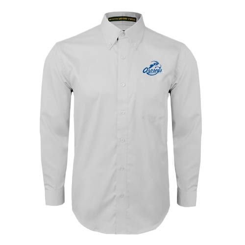  White Twill Button Down Long Sleeve