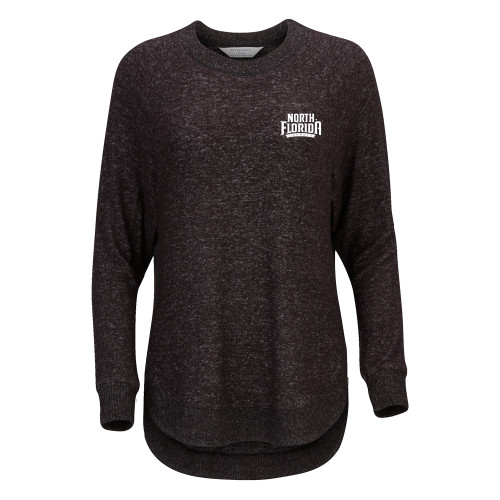  Boxercraft Womens Black Heather Cuddle Oversized Crew - UNF Primary Mark