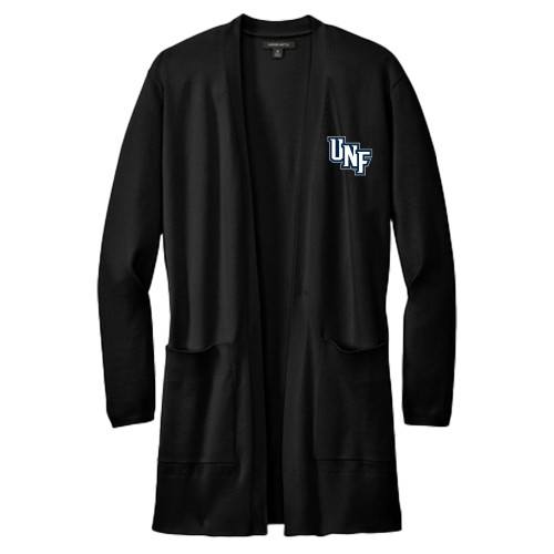  Mercer + Mettle Womens Black Open Front Cardigan Sweater - Diagonal UNF Monogram