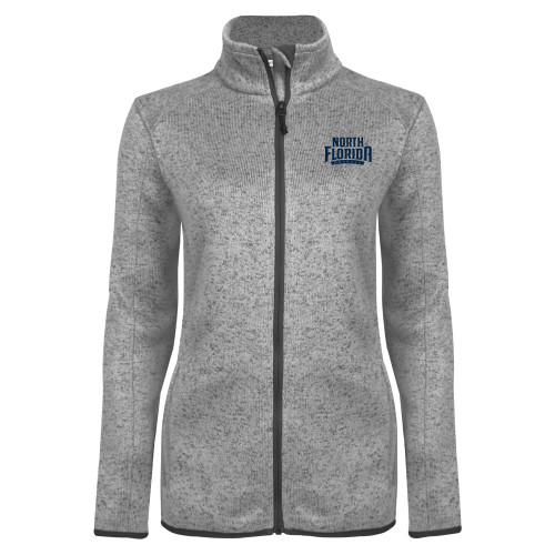  Womens Grey Heather Fleece Jacket - UNF Primary Mark