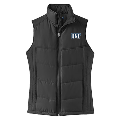  Womens Black Puffer Vest - UNF Monogram