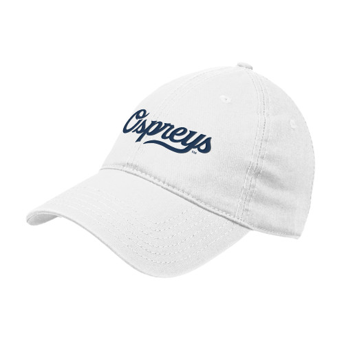  White Unstructured Adjustable Low Profile Hat - Ospreys Script