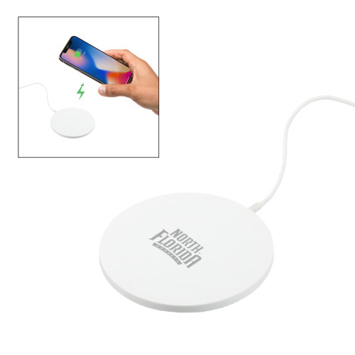  Ultra Thin Wireless White Charging Pad - UNF Primary Mark Engraved