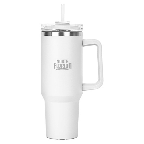  Hippo White Mug & Straw Lid with Twist Closure 40 oz - UNF Primary Mark Engraved