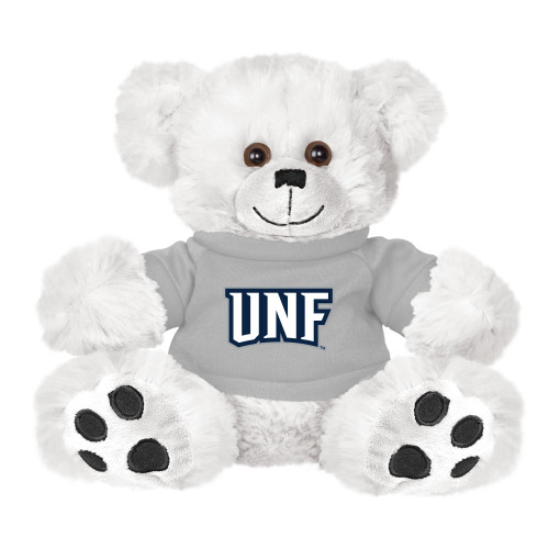  Plush Big Paw 8 1/2 inch White Bear w/Grey Shirt - UNF Monogram