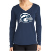 Thumbnail image for  Womens Navy Performance Long Sleeve V Neck Shirt