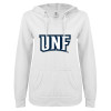 Thumbnail image for  ENZA Womens White V Notch Raw Edge Fleece Hoodie