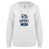 Thumbnail image for  ENZA Womens White V Notch Raw Edge Fleece Hoodie