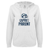Thumbnail image for  ENZA Womens White V Notch Raw Edge Fleece Hoodie