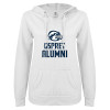 Thumbnail image for  ENZA Womens White V Notch Raw Edge Fleece Hoodie