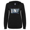 Thumbnail image for  ENZA Womens Black V Notch Raw Edge Fleece Hoodie