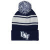 Thumbnail image for  Navy/White Two Tone Knit Pom Beanie w/Cuff