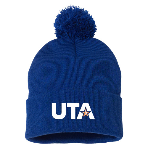 UTA Sportsman Royal Pom Pom Cuffed Beanie