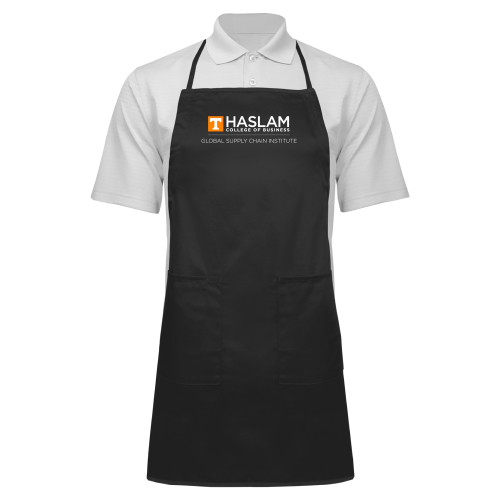  Full Length Black Apron - Gobal Supply Chain Centered Logo