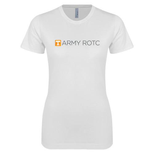  Next Level Womens White Boyfriend Tee - UTK - Army ROTC Flat