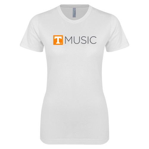  Next Level Womens White Boyfriend Tee - UT Knoxville Music