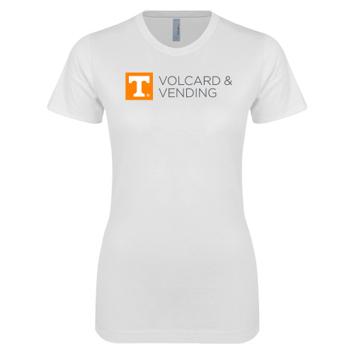  Next Level Womens White Boyfriend Tee - Volcard and Vending